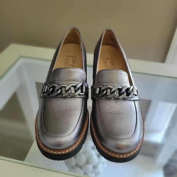 Naturalizer Womens Dustin Sliver Leather Moc Toe Slip On Loafer Shoes Size 5 M - Picture 7 of 11